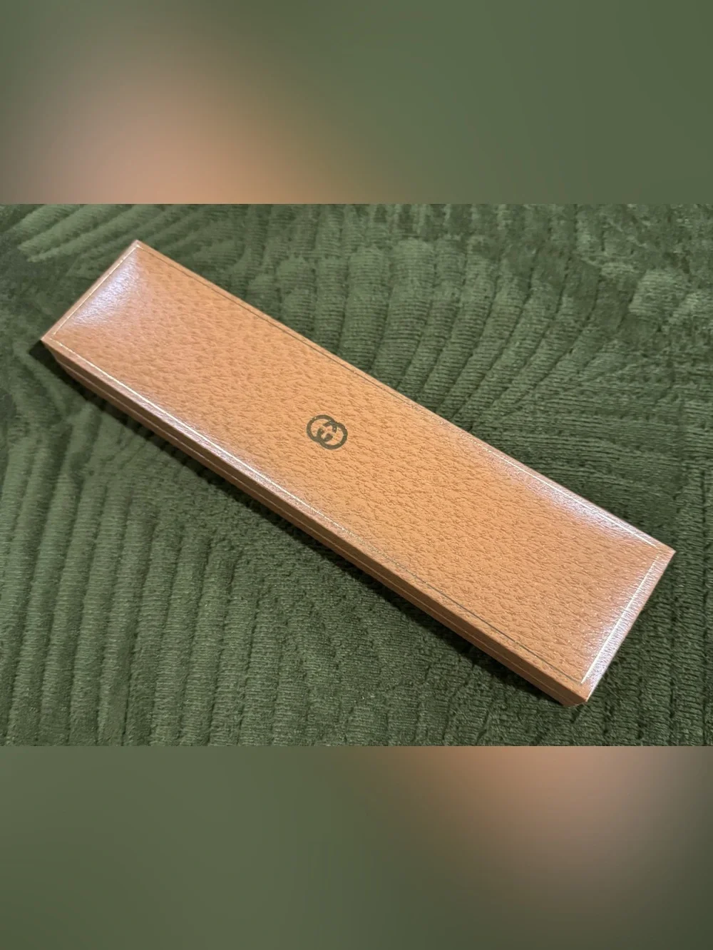 Empty Vintage Gucci Watch Bracelet Presentation Box/Case, Brown Textured w Logo